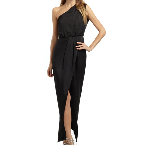 French CONNECTION maxi one shoulder dress w slit